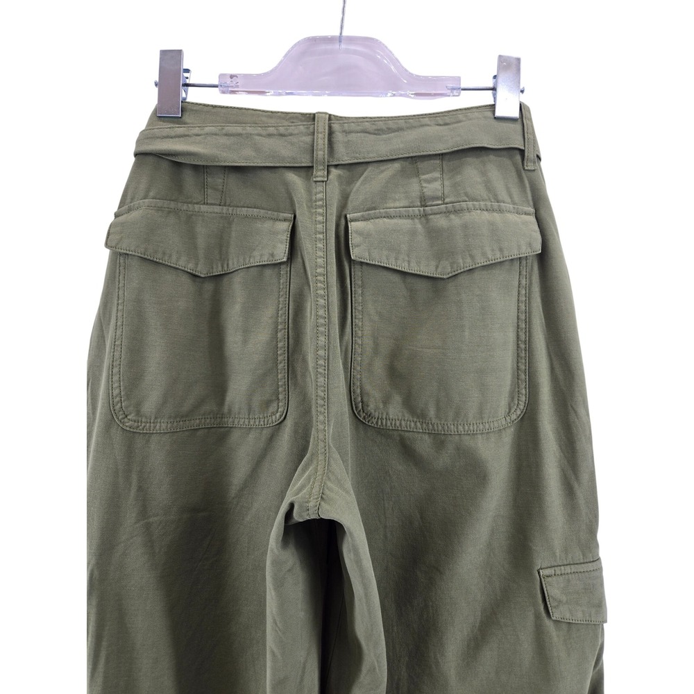 Madewell Griff Superwide Leg Cargo Pants Olive Green Size 29 High Rise Belted - Picture 5 of 11